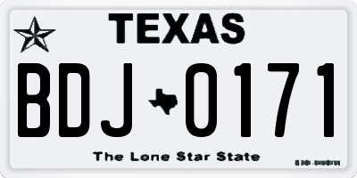TX license plate BDJ0171