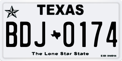 TX license plate BDJ0174