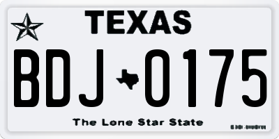 TX license plate BDJ0175