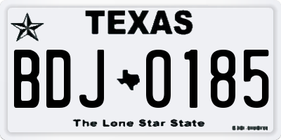 TX license plate BDJ0185