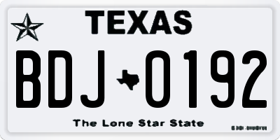 TX license plate BDJ0192
