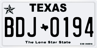 TX license plate BDJ0194