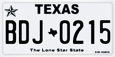 TX license plate BDJ0215