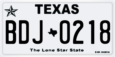 TX license plate BDJ0218