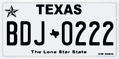 TX license plate BDJ0222