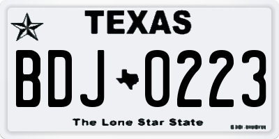 TX license plate BDJ0223