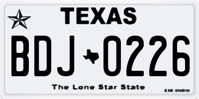 TX license plate BDJ0226