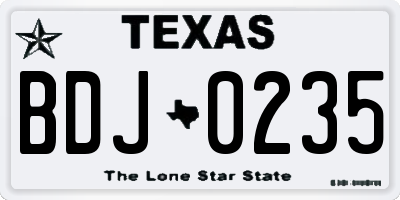 TX license plate BDJ0235