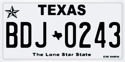 TX license plate BDJ0243