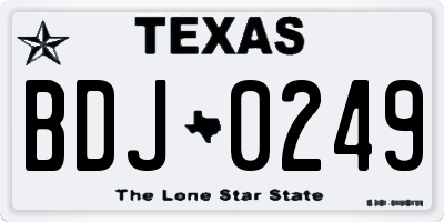 TX license plate BDJ0249