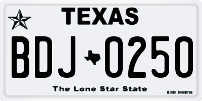 TX license plate BDJ0250