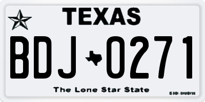TX license plate BDJ0271