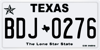 TX license plate BDJ0276