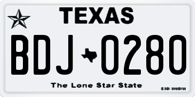 TX license plate BDJ0280