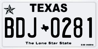 TX license plate BDJ0281