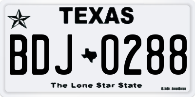 TX license plate BDJ0288