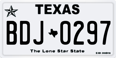 TX license plate BDJ0297