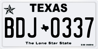 TX license plate BDJ0337