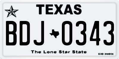TX license plate BDJ0343