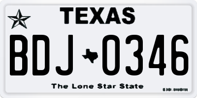 TX license plate BDJ0346