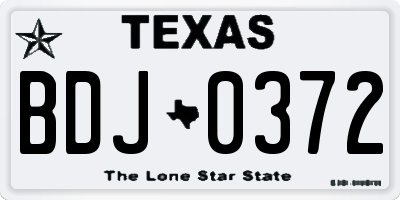TX license plate BDJ0372