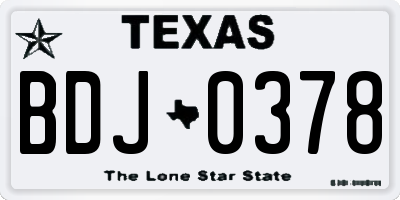 TX license plate BDJ0378