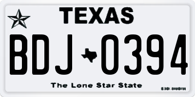 TX license plate BDJ0394