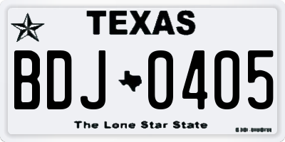 TX license plate BDJ0405