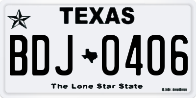 TX license plate BDJ0406