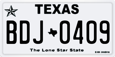 TX license plate BDJ0409