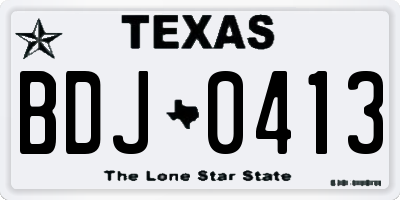 TX license plate BDJ0413
