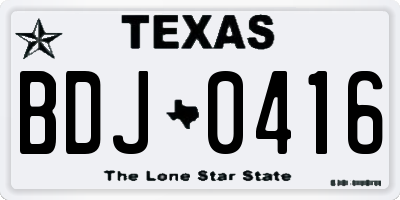 TX license plate BDJ0416