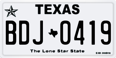 TX license plate BDJ0419