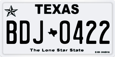 TX license plate BDJ0422