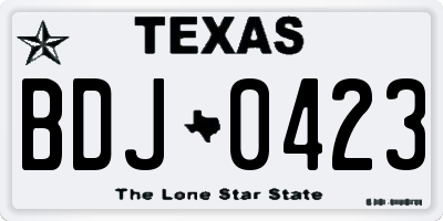 TX license plate BDJ0423