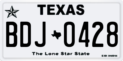 TX license plate BDJ0428