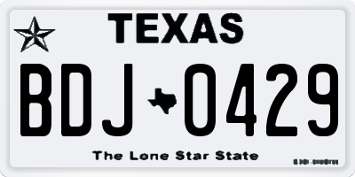 TX license plate BDJ0429