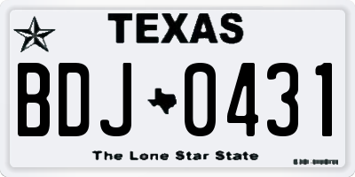 TX license plate BDJ0431