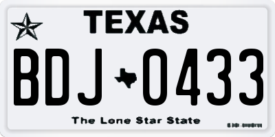 TX license plate BDJ0433