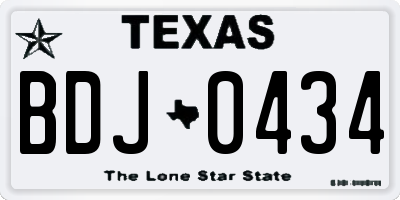 TX license plate BDJ0434