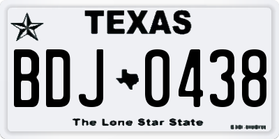TX license plate BDJ0438