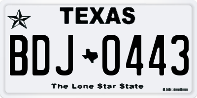 TX license plate BDJ0443