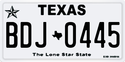 TX license plate BDJ0445