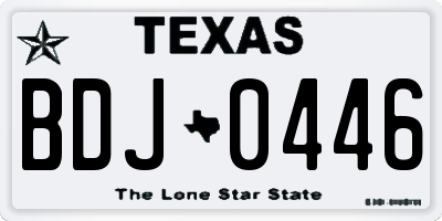 TX license plate BDJ0446