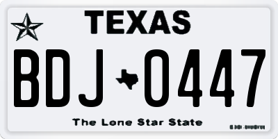 TX license plate BDJ0447
