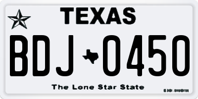 TX license plate BDJ0450