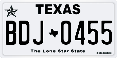 TX license plate BDJ0455