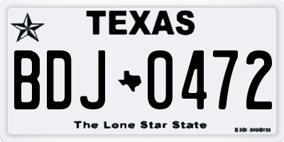TX license plate BDJ0472