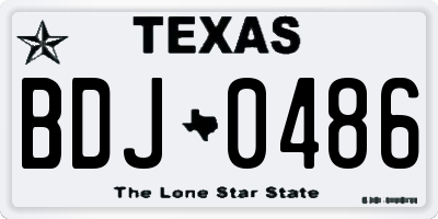 TX license plate BDJ0486