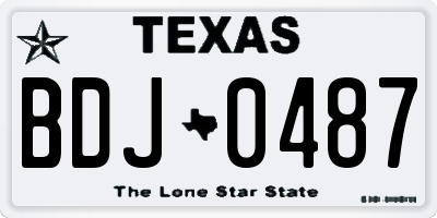 TX license plate BDJ0487